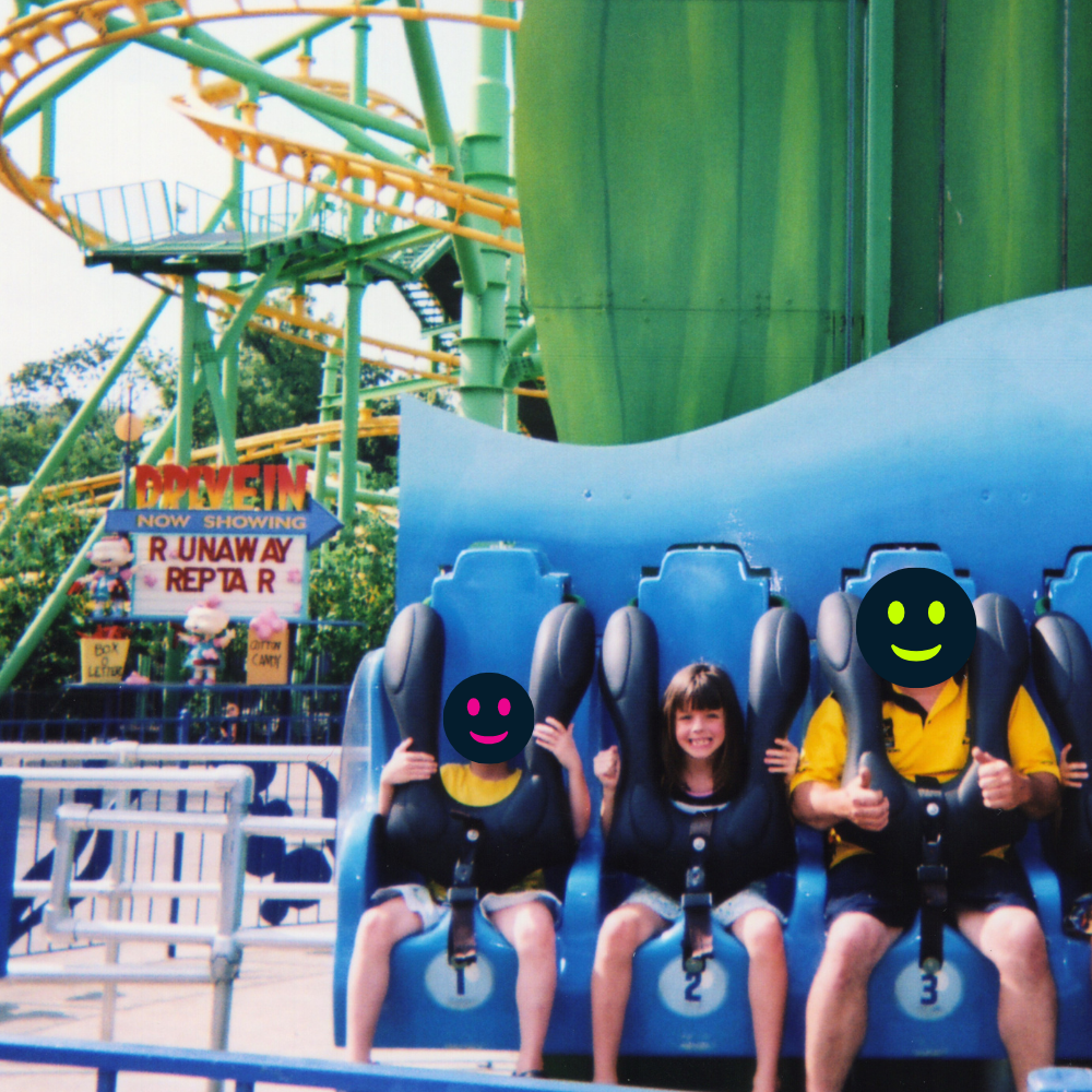 Little Jerica on Mini Drop Tower Ride.